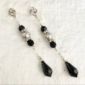 Black & Silver Beaded Earrings